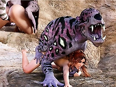3D Girls Ruined by Scary hot sanny lion video Monsters!