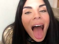 Girl tongue for cum
