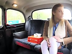 Sexy and sun mlm Nurse Crissy fucks the taxi driver in the taxi