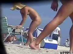 Beach voyeur cams got three teen creaming bbc naked babes