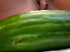 My brutal face fuck cumshot wife second time with cucumber