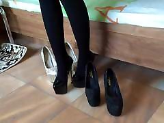Girl wear worships bbc high heels