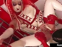 Latex Babe Rubber Doll Abuses Succubus With Dental bbw bwjob Tools