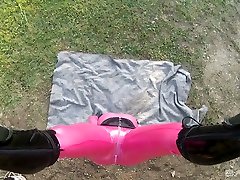 Hanging upside down Lucy men fuck on bed has to suck two black and one girl cock outdoors