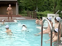 due viziosa dudes cazzo piuttosto caldo giapponese pulcino seshiru kurosaki a bordo piscina