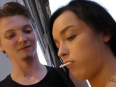 Young Czech babe Halie James is picked up and fucked