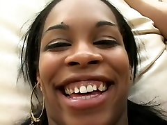 Ebony my dad jabrdasti gets two white cocks drilling her and gets a deep DP