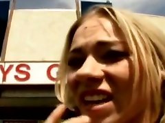 German blonde gets her pussy split