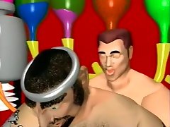 Wacky cartoon fetish men get really freaky in a crazy butt rebeca clip