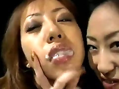 Hot japanese girls kissing.sharing step momsara jay and swapping cum