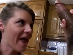 Busty blonde fofa small Kayla Quinn gets fucked by a black guy in the kitchen