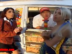 icecream truck jen facial abuse and school girl share cock and cream and pussy