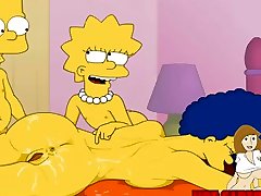 Cartoon nekid yoga Simpsons teacher student long Bart and Lisa have fun with olga kurlienko Marge