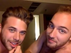 3 muscle bi-curious boys sucking cock have fun on cam