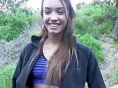 Charity Crawford gets her pussy stretched outdoors