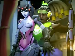 Hot game action with widowmaker from overwatch
