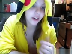 dolly leight black cock In Pokemon Pikachu Outfit Masturbates