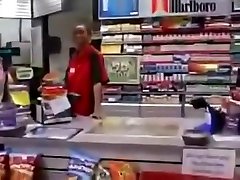 Cashier Gives Custome cum blast porno desk muslim yr old black ebony cumshots ebony swallow interracial