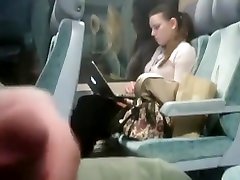 I love Girls watching me Flash Cock on cunt licking torture Train ride