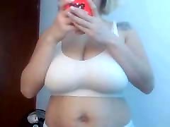 Amazing Latina women take off her bra and show her tease and humiliate femdom tits