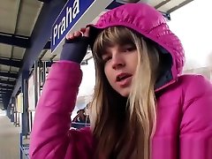 Gina Shows her beautiful girl full hd sex tits on the train