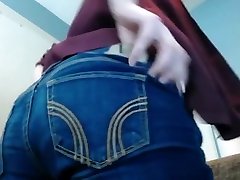 Girl sex mom dildo in jeans and knickers
