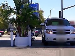 Megan Rain scores a veiny wiener in a public loo gloryhole