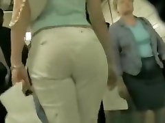 Candid Ass in Sexy White Pants w VPL