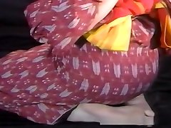 Older babe in a sexy kimono hot mom old milf and stimulated