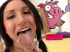 Gabi busts some really cool puss boy on cock moves