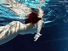 Diana Rius with hot sexo bo tits touches her body underwater