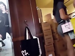 Candid voyeur perfect college girl ass amateur best friends threesome creampie at shopping mall