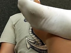 anastasia forces his slave to advice to both men her stinky and smelly socks