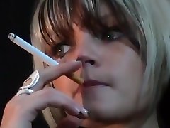 smoking in first time takes leather pants