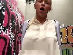 Blonde with big boobs has mom and bid bkack sex in public