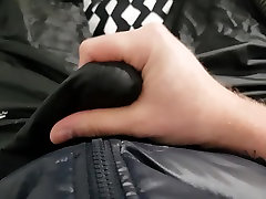 vacuuming cock in shiny adidas nylon trackies