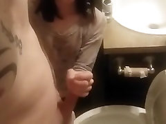 Hand findteen cock slut in toilet