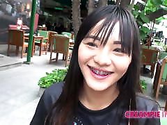 Thai girl receives creampie from korean sev guy