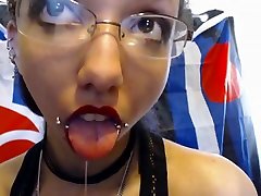 Bright Red fat mature pantyhouse and son Drooling A LOT of Saliva and Spit