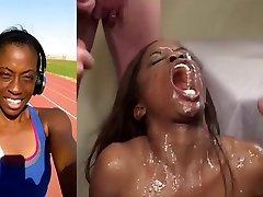 Ebony Monique Was Great At Catching Cum With Her Face