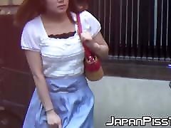 Japanese german hosewife expose pussies while peeing in public