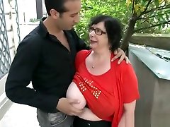 French romantic porn capal Granny Olga with younger guy