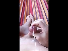 female masturbation orgasm face public outdoor cumshot in my hangmat part 2