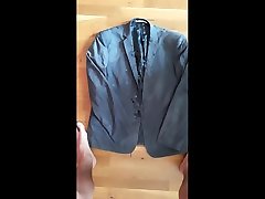 blue suit jacket cum