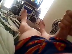 jerking hot jara hat ke cock in superman underwear