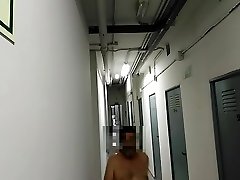 running naked in a hallway