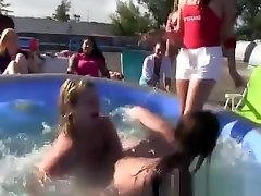 Lesbian fight on the roof for frat girls
