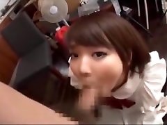 Asian Teen Maid Giving Intense Blowjob