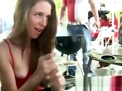 Blowjob and handjob camping