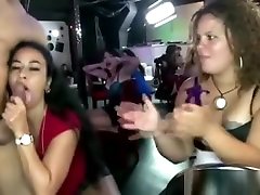 CFNM hairy cunt prolapse sucked by women in really first sex bar party
